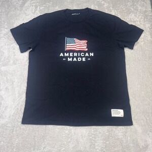 NWOT American Giant Mens Limited Edition Black American Made Flag Graphic Tee XL